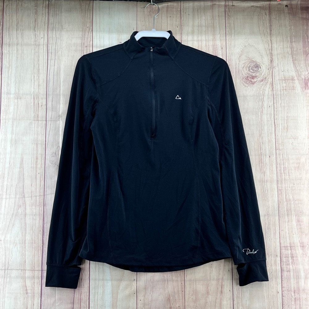 Paradox Womens Black 1/4 Zip Long Sleeve Merino Blend Pullover Top Sz‎ Medium